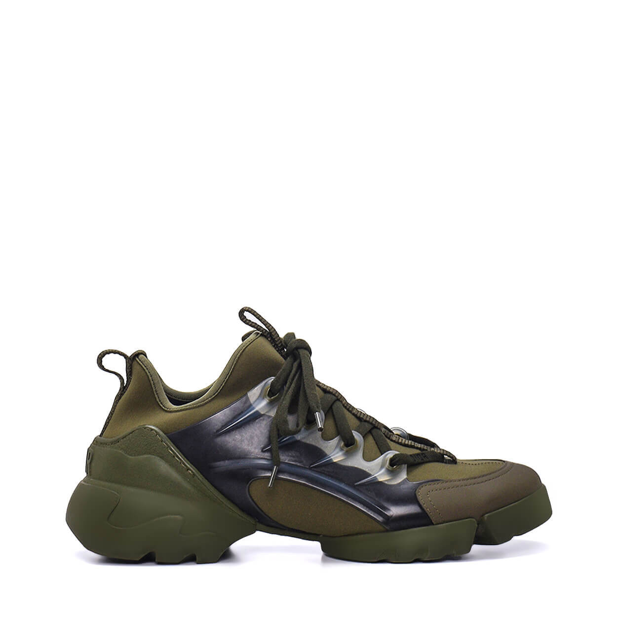 Christian Dior - Khaki Technical Fabric & Rubber D Connect Sneakers